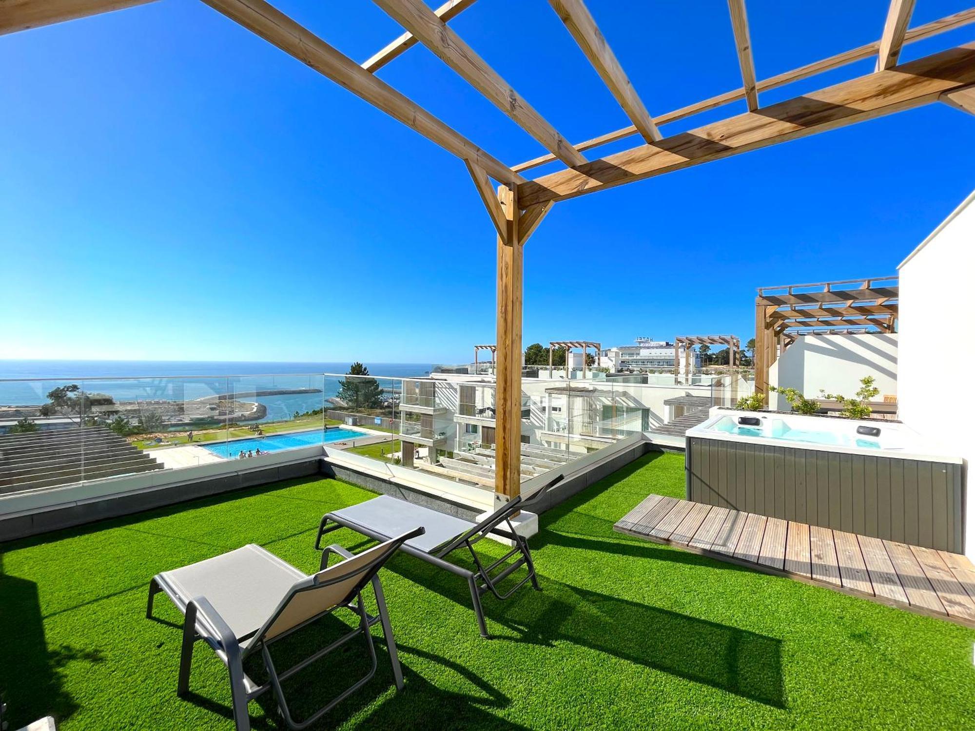 Mar A Vista - Condominium With Pool, Gym And Sea Views Nazaré Værelse billede